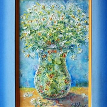 Картина под названием "Голубой букетик  Bl…" - Marina Avsyukevich, Подлинное произведение искусства, Масло