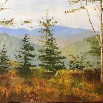 Painting titled "Autumn in the mount…" by Marina Babintseva, Original Artwork, Oil
