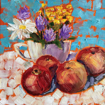 Картина под названием "Herb tea" - Marina Babintseva, Подлинное произведение искусства, Масло Установлен на Деревянная рама…