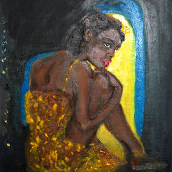 Painting titled "AFRICAN GIRL" by Marina Black, Original Artwork, Oil