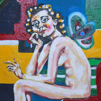 Pintura titulada "Nude Fairy" por Marina Black, Obra de arte original, Oleo