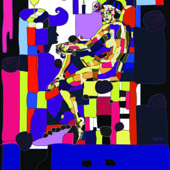 Grafika cyfrowa / sztuka generowana cyfrowo zatytułowany „art-deco nude” autorstwa Marina Black, Oryginalna praca, Malarstwo…