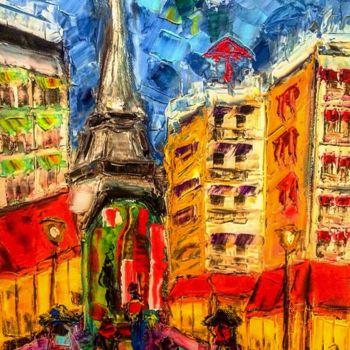 Ζωγραφική με τίτλο "Paris" από Marina Budnikova, Αυθεντικά έργα τέχνης, Λάδι