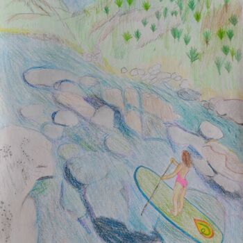 Disegno intitolato "Nature heals" da Marina Danko, Opera d'arte originale, Matite colorate