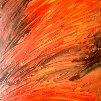 Painting titled "Incendie" by Marina Dupont Dutilloy, Original Artwork, Acrylic