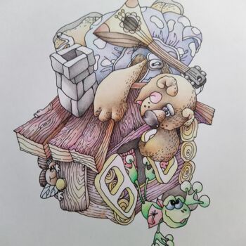Rysunek zatytułowany „Illustration to the…” autorstwa Marina Dychek, Oryginalna praca, Ołówek