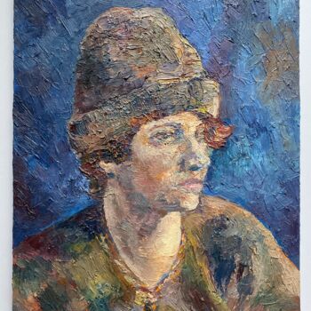 Pintura titulada "Portrait" por Marina Ermachenkova (ME), Obra de arte original, Oleo Montado en Panel de madera