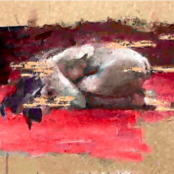 Malerei mit dem Titel "Red Carpet, Tapis r…" von Marina Fedorova, Original-Kunstwerk, Öl