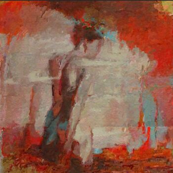 Pittura intitolato "Ballerina on red, B…" da Marina Fedorova, Opera d'arte originale, Acrilico