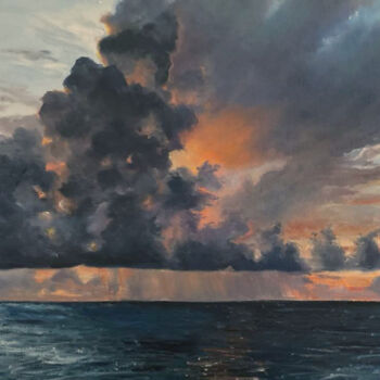 Malerei mit dem Titel "Clouds...." von Marina Gavrilova, Original-Kunstwerk, Öl