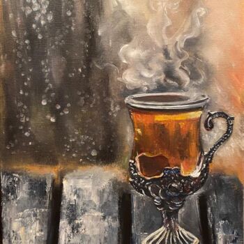 Painting titled "On a foggy morning…" by Marina Gavrilova, Original Artwork, Oil