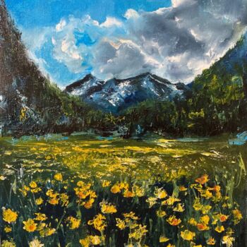 Peinture intitulée "Mountain rhapsody" par Marina Gavrilova, Œuvre d'art originale, Huile