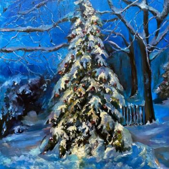 Painting titled "New Year's miracle" by Marina Gavrilova, Original Artwork, Oil