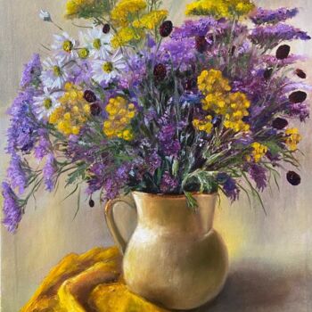 Pintura titulada "Daisies, Cornflower…" por Marina Gavrilova, Obra de arte original, Oleo