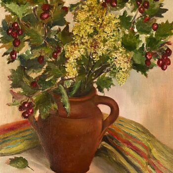 Pintura intitulada "Autumn bouquet,  a…" por Marina Gavrilova, Obras de arte originais, Óleo