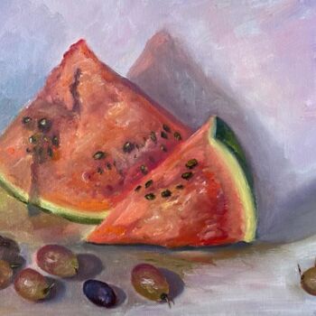 Peinture intitulée "Sweet berries, Summ…" par Marina Gavrilova, Œuvre d'art originale, Huile