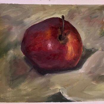 Painting titled "Apple red small, Ap…" by Marina Gavrilova, Original Artwork, Oil