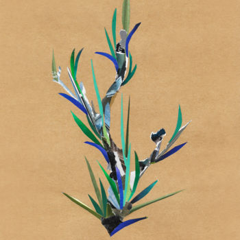 Collages titled "Olive branch" by Marina Geipel, Original Artwork, Collages