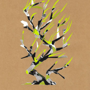 Collagen mit dem Titel "Spring" von Marina Geipel, Original-Kunstwerk, Collagen