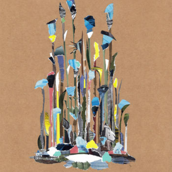 Collages intitolato "Field plants" da Marina Geipel, Opera d'arte originale, Collages