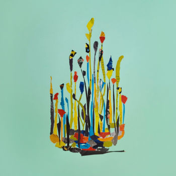 Collages intitulée "Blumengruss" par Marina Geipel, Œuvre d'art originale, Collages