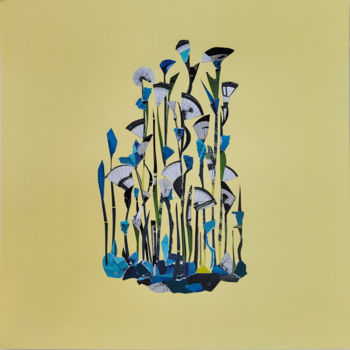 Colagens intitulada "Blue" por Marina Geipel, Obras de arte originais, Colagens