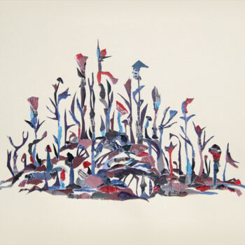 Collages intitolato "Fragrances (blue)" da Marina Geipel, Opera d'arte originale, Collages
