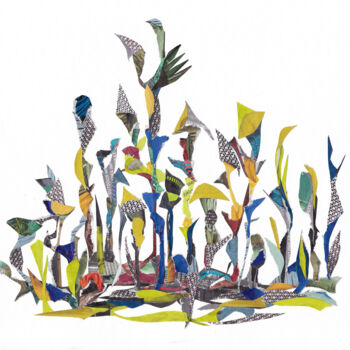 Collages intitolato "Native grasses" da Marina Geipel, Opera d'arte originale, Collages
