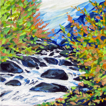 Painting titled "River" by Marina Geipel, Original Artwork, Acrylic