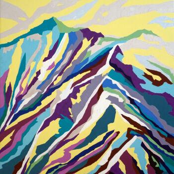 Painting titled "Sunshine on mountain" by Marina Geipel, Original Artwork, Acrylic