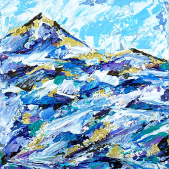 Peinture intitulée "Blue snow" par Marina Geipel, Œuvre d'art originale, Acrylique Monté sur Châssis en bois