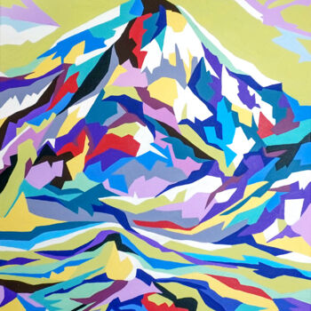 Painting titled "Colorful mountains" by Marina Geipel, Original Artwork, Acrylic