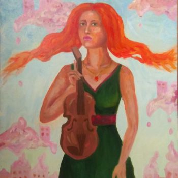 Pittura intitolato "Muse" da Marina Goncharova, Opera d'arte originale, Olio