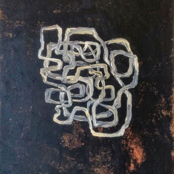 Peinture intitulée "Matrix Black Abstra…" par Marina Gorbachova, Œuvre d'art originale, Huile