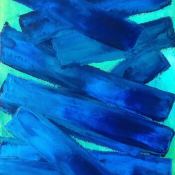 Painting titled "Blue Ocean" by Marina Gorbachova, Original Artwork, Oil