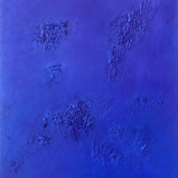 Peinture intitulée "Simple Blue" par Marina Gorbachova, Œuvre d'art originale, Huile
