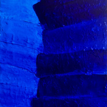 Painting titled "Blue Pattern" by Marina Gorbachova, Original Artwork, Acrylic Mounted on Wood Panel