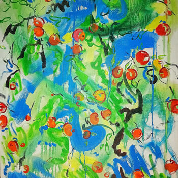 Schilderij getiteld "apple tree in the s…" door Marina Kliman, Origineel Kunstwerk, Olie