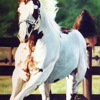 Pintura intitulada "Paint Horse" por Marina Leite, Obras de arte originais, Óleo