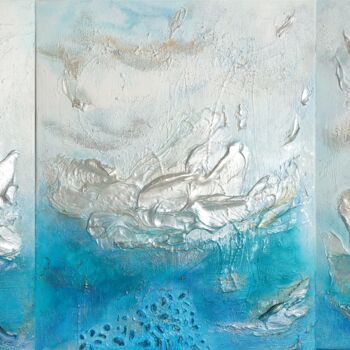 Malerei mit dem Titel "Ocean № 4" von Marina Okulova, Original-Kunstwerk, Acryl Auf Keilrahmen aus Holz montiert