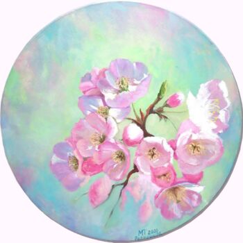 Malerei mit dem Titel "Apple tree flowers…" von Marina Petrova, Original-Kunstwerk, Öl