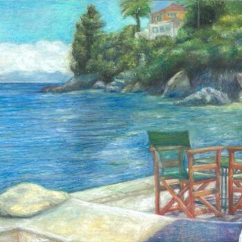 Peinture intitulée "Bay view" par Marina Petsali, Œuvre d'art originale, Pastel