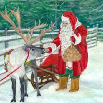 绘画 标题为“Santa Claus friend” 由Marina Petsali, 原创艺术品, 粉彩