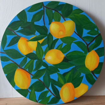 Schilderij getiteld "Lemon Tree Oil Pain…" door Marina Pingitzer, Origineel Kunstwerk, Olie