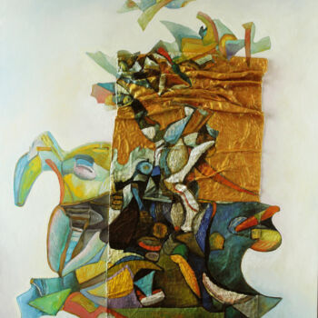 Painting titled "Allegory of Wealth" by Marina Podgaevskaya, Original Artwork, Oil Mounted on Wood Stretcher frame