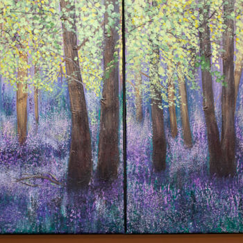 Ζωγραφική με τίτλο "Lavender Forest" από Marina Pronsky, Αυθεντικά έργα τέχνης, Ακρυλικό