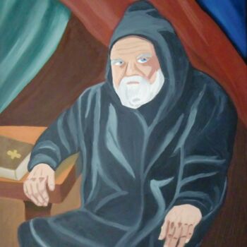 Painting titled "MONK" by Marina Pylypenko, Original Artwork, Oil