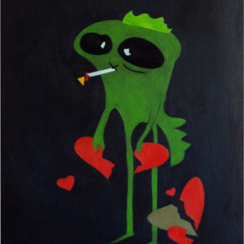 제목이 "Broken heart"인 미술작품 Marina Rusalka로, 원작, 기름 나무 들것 프레임에 장착됨