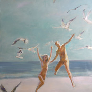 Peinture intitulée "Sea and Happiness" par Marina Shkarupa, Œuvre d'art originale, Acrylique