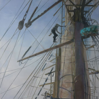 Malerei mit dem Titel "Sails" von Marina Shkarupa, Original-Kunstwerk, Acryl